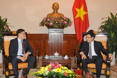 Phó Thủ tướng Bộ trưởng Ngoại giao Phạm Bình Minh tiếp Thứ trưởng Ngoại giao Cộng hòa Venezuela Felix Plasencia, sang thăm và làm việc tại Việt Nam. (Ảnh: Nguyễn Khang/TTXVN) 