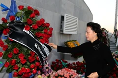 Chủ tịch Quốc hội Nguyễn Thị Kim Ngân dẫn đầu đoàn Đại biểu Đảng và Nhà nước Việt Nam viếng đồng chí Fidel Castro Ruz. (Ảnh: Trọng Đức/TTXVN)