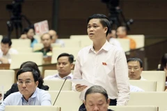 Đại biểu Quốc hội phát biểu tại Phiên toàn thể tại hội trường thảo luận về công tác phòng ngừa, chống tội phạm và phi phạm pháp luật; công tác thi hành án; công tác phòng chống, chống tham nhũng. (Nguồn: TTXVN)