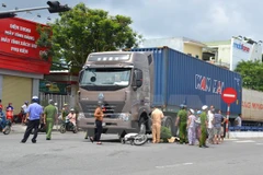 Hiện trường một vụ tai nạn do container gây ra. (Ảnh minh họa. Nguồn: TTXVN)