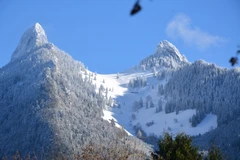 Ngọn núi Le Moleson cao 2.002m, bao quát toàn bộ vùng Gruyère, có thể dễ dàng lên đỉnh núi nhờ hệ thống cáp treo. (Ảnh: Nguyễn Thái/Vietnam+)