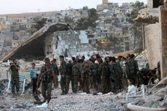 Binh sỹ Syria ở Aleppo. (Nguồn: EPA)