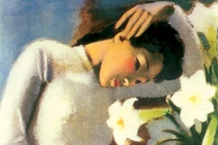 Một phần bức tranh 'Thiếu nữ bên hoa huệ' của họa sỹ Tô Ngọc Vân. (Nguồn: Hội Mỹ thuật Việt Nam)