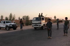 Lực lượng an ninh Afghanistan làm nhiệm vụ trong chiến dịch truy quét phiến quân Taliban tại tỉnh Helmand, Afghanistan ngày 27/8. (Nguồn: EPA/TTXVN)