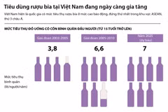 Tiêu dùng rượu bia tại Việt Nam ngày càng gia tăng.