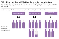 Tiêu dùng rượu bia tại Việt Nam ngày càng gia tăng.