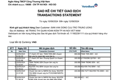 Thống kê số tiền ủng hộ hỗ trợ đồng bào bị thiệt hại do cơn bão số 3 gây ra qua số tài khoản Vietinbank từ ngày 10/9-12/9. (Ảnh: PV/Vietnam+)