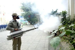 Vệ sinh môi trường phòng chống dịch bệnh. (Ảnh: Dương Ngọc/TTXVN)