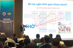 Nhiều bài trình bày về trí tuệ nhân tạo trong y tế được trình bày. (Ảnh: PV/Vietnam+)