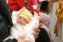 Một trẻ ra đời bằng thụ tinh trong ống nghiệm tại Bệnh viện sản nhi Quảng Ninh. (Ảnh: PV/Vietnam+)