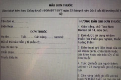Mẫu đơn thuốc mới theo quy định tại Thông tư 18/2018/TT-BYT