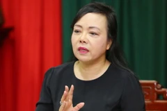 Bộ trưởng Bộ Y tế Nguyễn Thị kim Tiến phát biểu tại một buổi họp trực tuyến. (Ảnh: Thành Đạt/TTXVN)