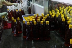 Nước mắm - một loại gia vị được sử dụng hàng ngày trong các bữa ăn. (Ảnh: TTXVN/Vietnam+)