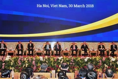 Đoàn Chủ tịch Phiên toàn thể ngày 30/3. (Ảnh: TTXVN)