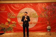 Đại sứ Việt Nam tại Nhật Bản Nguyễn Quốc Cường phát biểu. (Ảnh: Bùi Hồng Hà/Vietnam+)