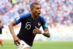 Cầu thủ Pháp Kylian Mbappe mừng bàn thắng vào lưới Argentina trong trận đấu ở Kazan, Nga ngày 30/6 vừa qua. (Ảnh: AFP/TTXVN)