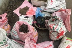 Những túi đầu đạn được thu gom tại trong vụ nổ ở Bắc Ninh. (Ảnh: Thái Hùng/TTXVN)