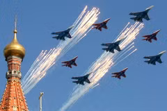 Máy bay Su-27 và MiG-29 của Nga. (Ảnh: AFP/TTXVN)