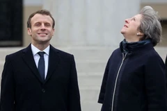 Thủ tướng Anh Theresa May và Tổng thống Pháp Emmanuel Macron. (Nguồn: AFP)