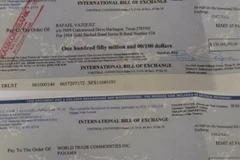 Hai tấm hối phiếu trị giá hơn 5 tỷ USD bị nghi là giả. 