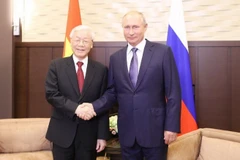 Tổng Bí thư Nguyễn Phú Trọng hội đàm với Tổng thống Liên bang Nga Vladimir Putin. (Ảnh: Trí Dũng/TTXVN)