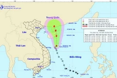 Chùm ảnh đường đi và vị trí của áp thấp. (Nguồn: nchmf.gov)