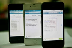 Mẫu tin nhắn rác gửi đến thuê bao người sử dụng. (Ảnh: TTXVN phát) 