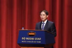 Thứ trưởng Thường trực Bộ Ngoại giao Bùi Thanh Sơn phát biểu khai mạc. (Ảnh: Lâm Khánh/TTXVN)