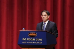 Thứ trưởng Thường trực Bộ Ngoại giao Bùi Thanh Sơn phát biểu khai mạc. (Ảnh: Lâm Khánh/TTXVN)