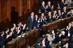 Thủ tướng Abe trong một phiên họp của Hạ viện Nhật Bản. (Nguồn: Kyodo/ TTXVN)