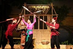 Một cảnh trong vở kịch "Dã Tràng." (Ảnh: Nhà hát kịch Hà Nội)