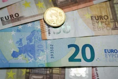 Đồng tiền xu và tiền giấy euro. (Ảnh: THX/TTXVN)