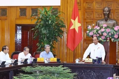 Thủ tướng Nguyễn Xuân Phúc phát biểu tại buổi làm việc. (Ảnh: Thống Nhất/TTXVN)
