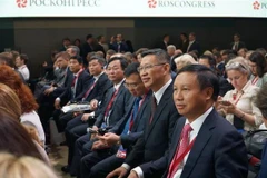 Đoàn Việt Nam tại Diễn đàn Kinh tế quốc tế Saint Petersburg (SPIEF) lần thứ 23. (Ảnh: Hồng Quân/TTXVN)