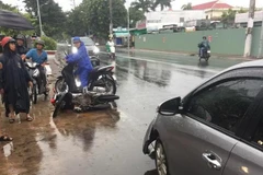 Hiện trường vụ tai nạn. (Ảnh: Huỳnh Sử/TTXVN)