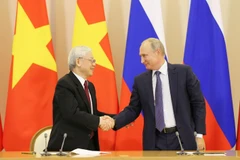 Tổng Bí thư, Chủ tịch nước Nguyễn Phú Trọng và Tổng thống Nga Vladimir Putin. (Ảnh: Trí Dũng/TTXVN)