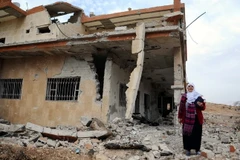 Cảnh đổ nát sau giao tranh ở thị trấn Mughor al-Mir, Đông Ghouta. (Nguồn: THX/TTXVN) 