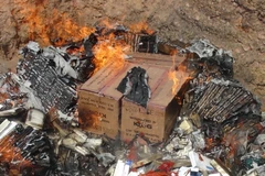 Tiêu hủy hàng giả. (Ảnh minh họa. Nguồn: TTXVN)