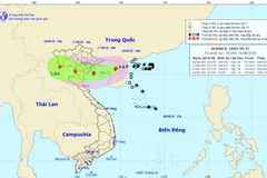 Vị trí và đường đi của bão số 4. (Nguồn: Trung tâm Dự báo Khí tượng Thủy văn Quốc gia)