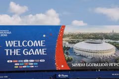Băngrôn chào mừng World Cup ở Nga. (Ảnh: Dương Trí/TTXVN)