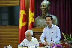 Ông Võ Văn Thưởng phát biểu tại buổi làm việc. (Ảnh: Phương Hoa/TTXVN)