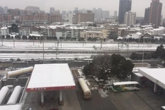 Cả thành phố Thường Châu phủ màu tuyết trắng. (Nguồn: Vietnam+)