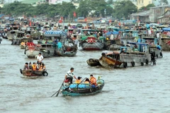 Một góc Chợ nổi Cái Răng. (Nguồn: TTXVN)