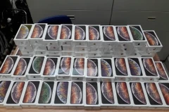 Lô hàng iPhone bị thu giữ trị giá 6,5 tỷ đồng. (Ảnh: Anh Tuấn/TTXVN)