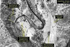 Bãi thử hạt nhân Punggye-ri của Triều Tiên. (Nguồn: AP/TTXVN)