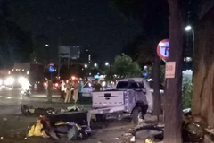 Hiện trường vụ tai nạn. (Ảnh: Thành Chung/TTXVN)