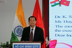 Ông Huỳnh Thành Lập, Chủ tịch Hội Hữu nghị Việt Nam-Ấn Độ Thành phố Hồ Chí Minh phát biểu tại buổi lễ. (Ảnh: Xuân Khu/TTXVN)