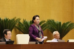 Chủ tịch Quốc hội Nguyễn Thị Kim Ngân phát biểu. (Ảnh: Phương Hoa/TTXVN)