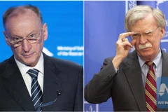 Cố vấn an ninh quốc gia Mỹ John Bolton (phải) và Thư ký Hội đồng An ninh Nga Nikolai Patrushev. (Nguồn: Xinhua)