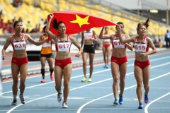 Điền kinh Việt Nam đã tỏa sáng khi giành được 17 huy chương vàng tại SEA Games 29. (Ảnh: Quốc Khánh/TTXVN)